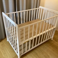 ヤトミ ベビーベッド ヴェルデ ホワイト VD301WH 中古 ヤトミベビーベッドの中古が安い！激安で譲ります・無料で