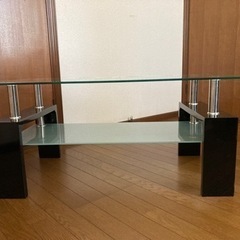 ガラス　二段ローテーブルの画像