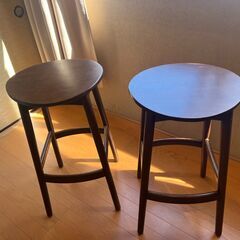スツール　ブラウン　2点セット