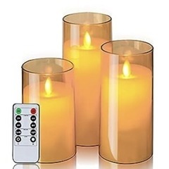 【新品未使用】Homemory ゴールドちらつく炎のないキャンド...