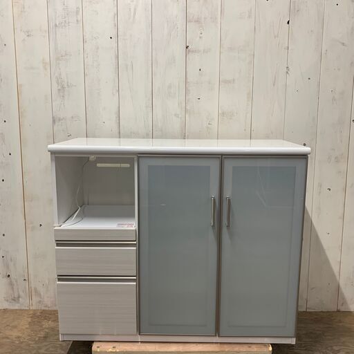 8/5 終 ☆状態良好☆ ニトリ レンジ台 W120㎝ レンジボード キッチン収納 キッチンボード 食器棚 家具 菊RH