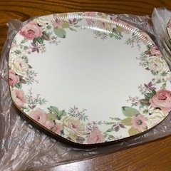パーティープレートセット　ケーキプレート　花柄　マルイクレイアンドセラミックスの画像