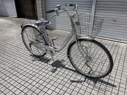 【26インチ自転車】マルイシ製　LEDオートライト付　変速なし　前カゴ、サドル新品❗️若林自転車　浜大津店　SALE中❗️