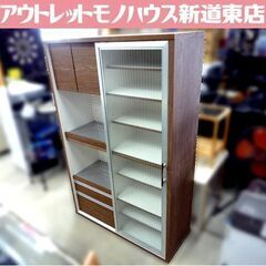 キッチンボード 食器棚 レンジボード ガラス扉 フォレ120KB 中古 レンジ台 札幌市東区 新道東店