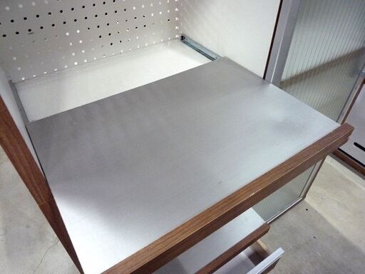 キッチンボード 食器棚 レンジボード ガラス扉 フォレ120KB 中古 レンジ台 札幌市東区 新道東店
