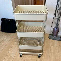 【終了】キッチンワゴン 3段 キャスター付き 収納 