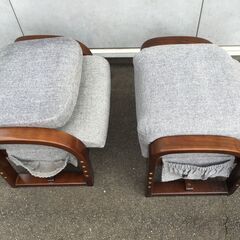 ○【早めのお取引希望！】2セットまとめ売り 座いす 座椅子 イス 角度調整可能 和室 洋室  中古品(NF230802)241-47の画像