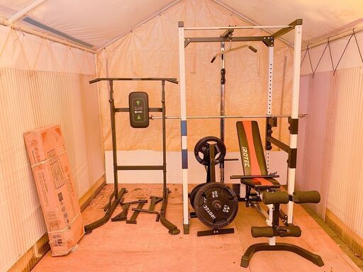 【直接引取限定】iROTEC/アイロテック トレーニング器具 トレーニングマシン まとめ売り 腹筋マシン 懸垂マシン ランニングマシン 筋トレ用品など パーツ いろいろまとめて現状品