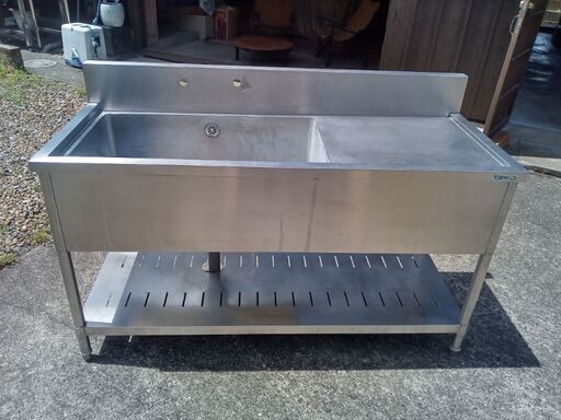 業務用シンク　１層式　作業台　バックガード有●ステンレス製　キッチン