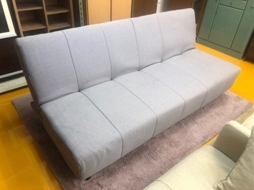 【リサイクルサービス八光】幅179㎝　グレー　3人掛けソファーベッド