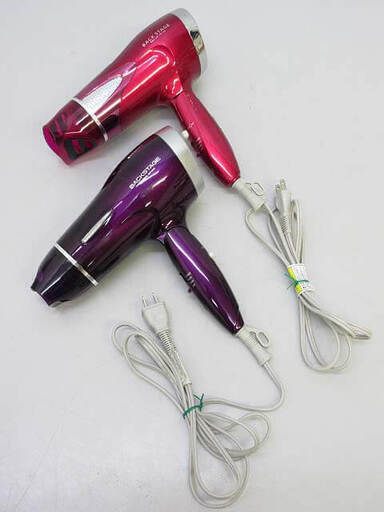 ss5376　コイズミ　ヘアドライヤー　2個セット　KHD-9200/KHD-1386　KOIZUMI　小泉　パープル　レッド　冷熱風　マイナスイオン　BACKSTAGE　バックステージ　ターボ　紫　赤　ヘアケア