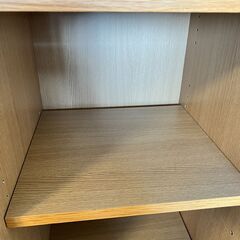 【無印良品】木製キャビネット　ガラス扉　スリム　オーク材突板の画像
