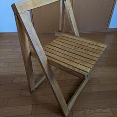 折り畳みの椅子（木製）の画像