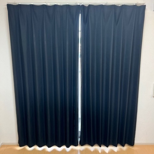 無地 ブラック 遮光カーテン 遮光一級【幅100cm×丈200cm 】黒