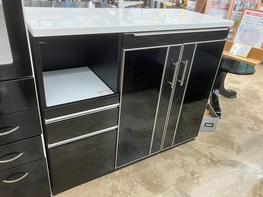 三幸ジャパン キッチンカウンター ブラック 収納 No.3527● ※現金、クレジット、スマホ決済対応※