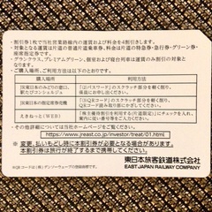 【大幅値下げ】JR東日本　株主優待割引券（４割引）　４枚の画像