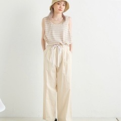 定価12,100円　カスタネ　WHIMSIC   COTTON TWILL TUCK PANTS サイズ2の画像