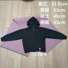 【ジャンク品】adidas　アディダス　パーカー　ブラック　レディース　Sの画像