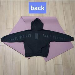 【ジャンク品】adidas　アディダス　パーカー　ブラック　レディース　Sの画像