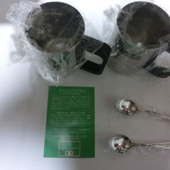 ★GIANNI 　VALENTINO,★マグカップ2点、★スプーン2点、★箱入り未使用、栞、画像参照★プロフィール必読むですの画像