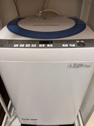洗濯機　7キロ　SHARP ES-GE70R-A