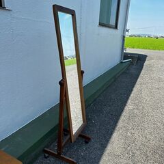 中古　キャスター付き　ミラー　姿見