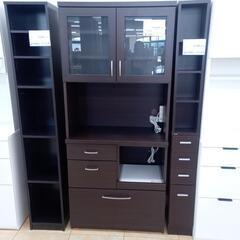 ☆店長特別お値引き☆ 2枚扉レンジボード ブラウン H180.5×D41