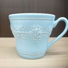 未使用品 ウェッジウッド WEDGWOOD クイーンズウエア フェスティビティ マグカップ2点セット ブルー ピンク ペア 苫小牧西店の画像
