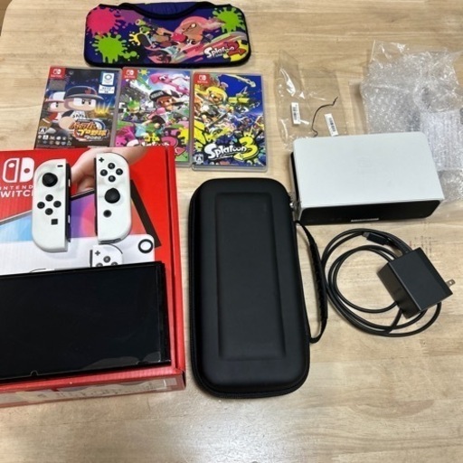 ニンテンドースイッチ　有機el 白本体とソフト3本