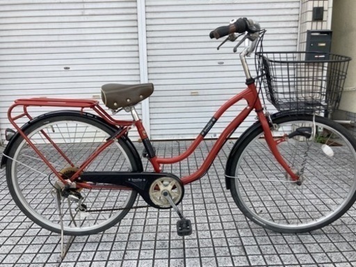 【26インチ自転車】LEDオートライト　6段変速付　前タイヤ新品❗️若林自転車　唐崎店　SALE中❗️