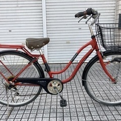 26インチ自転車】LEDオートライト 6段変速付 前タイヤ新品❗️若林自転車