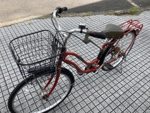 【26インチ自転車】LEDオートライト　6段変速付　前タイヤ新品❗️若林自転車　唐崎店　SALE中❗️
