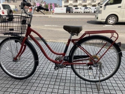 【26インチ自転車】LEDオートライト　6段変速付　前タイヤ新品❗️若林自転車　唐崎店　SALE中❗️