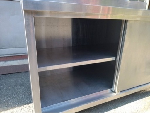 業務用 キャビネット 作業台 調理台 1500×620×800 スライド 収納庫 置き棚 収納棚 食器棚 キャビネット型作業台 厨房機器 厨房機材 大阪