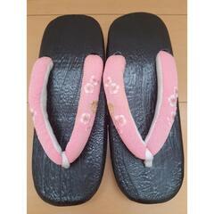 浴衣下駄ピンクの画像