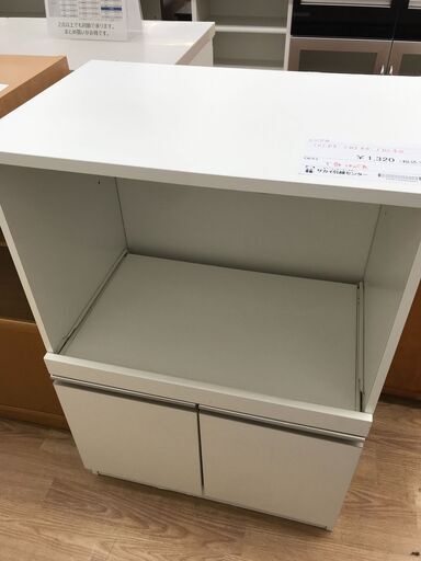 ★ジモティ割あり★  レンジ台 白 H89×W60×D40 クリーニング済み KJ2480