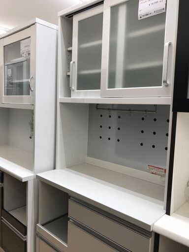★ジモティ割あり★ ユーアイ 食器棚 白 H200×W89×D49 クリーニング済み KJ2482
