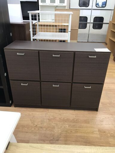 ★ジモティ割あり★  収納棚 ダークブラウン H81×W111,5×D42 クリーニング済み KJ2485