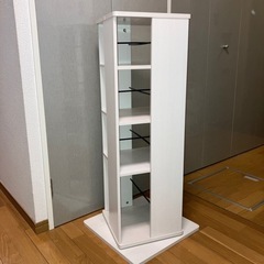 回転式本棚 白