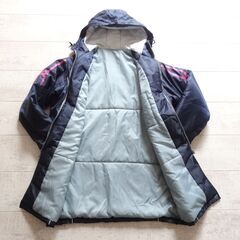 USED美品【MIZUNO】Lサイズ相当 - 中綿 ベンチ コート 紺色×ピンク ミズノ スポーツ観戦 スポ少の画像