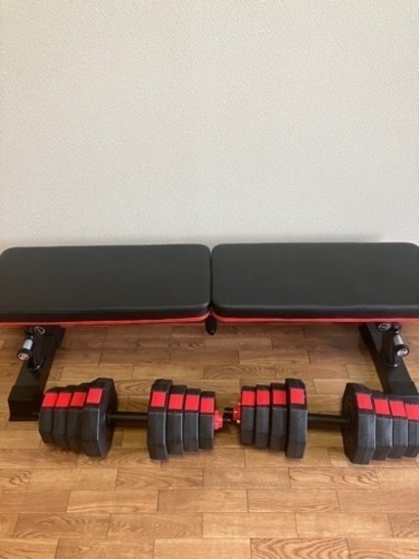 Wout ダンベル(16kg x 2本) + YouTen トレーニングベンチ