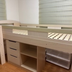 値下げしました　システムベッド デスク 収納ケース2個付き