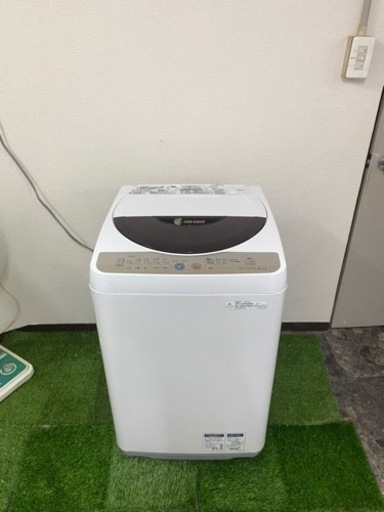 北九州市内配送無料　保証付き　シャープ SHARP ES-GE60K-T [簡易乾燥機能付き洗濯機（6.0kg） ブラウン系]