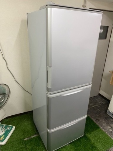 北九州市内配送無料　保証付き　シャープ SHARP SJ-WA35B-S [冷蔵庫 （350L・つけかえどっちもドア） 3ドア シルバ
