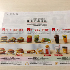 マクドナルドご優待券　6シートセット　一冊