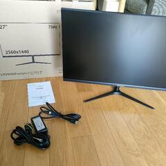 27インチWQHD液晶モニター 75Hz JAPANNEXT 保証あり