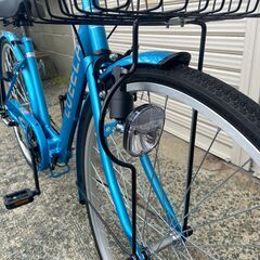 新品/未使用折り畳みシティサイクル26インチシマノ製6段変速ブルー (21