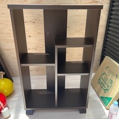 美品　木目収納棚　高さ89×幅56×奥行29㌢の画像