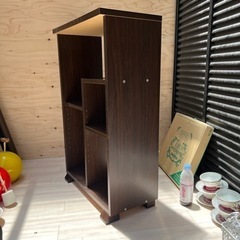 美品　木目収納棚　高さ89×幅56×奥行29㌢の画像