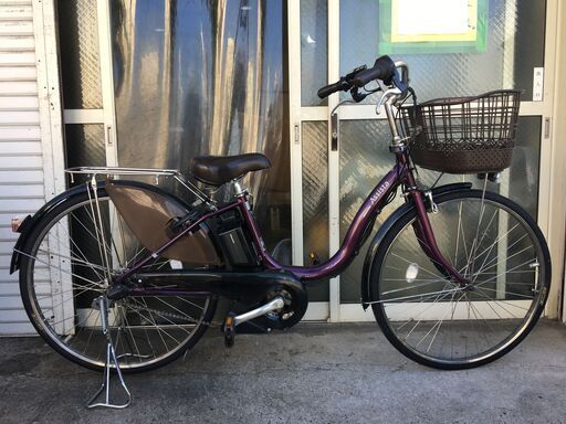 地域限定送料無料　ブリヂストン　アシスタ　新基準　子供乗せ　12,8AH　パープル　ナチュラ　ビビ　神戸市　電動自転車